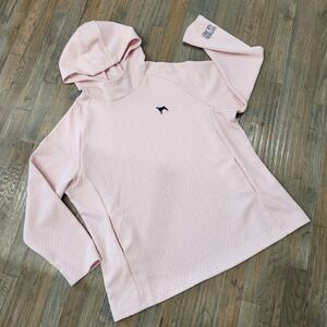 Southern Girl Prep Soft Pink Preppy Waffle Knit Thermal Hoodie Womens Size XL